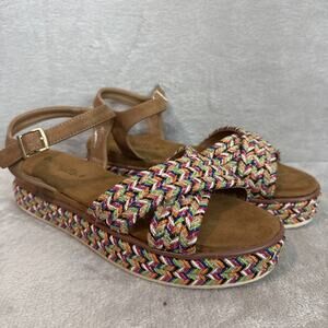 Patrizia Spring Step Platform Sandals Rocking Rainbow 40 9 9.5 Espadrille Shoes